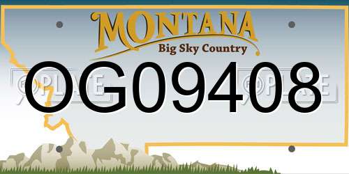 OG09408 Montana License Plate