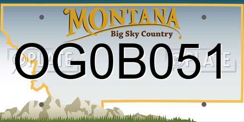 OG0B051 Montana License Plate