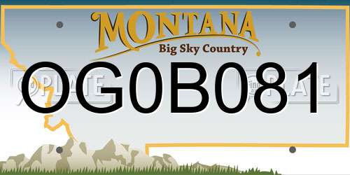 OG0B081 Montana License Plate