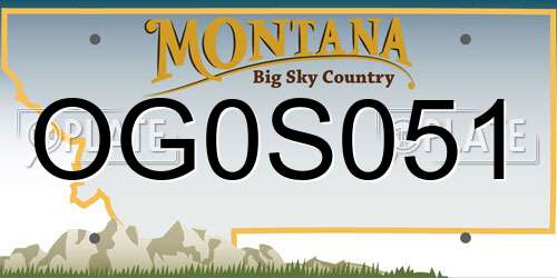 OG0S051 Montana License Plate