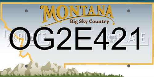 OG2E421 Montana License Plate