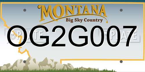 OG2G007 Montana License Plate
