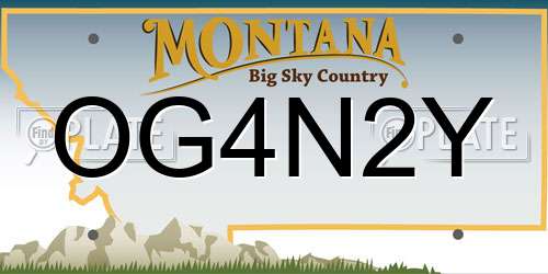 OG4N2Y Montana License Plate