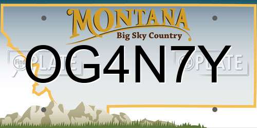 OG4N7Y Montana License Plate