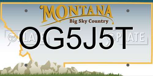 OG5J5T Montana License Plate