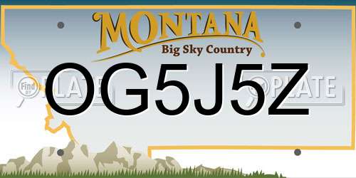 OG5J5Z Montana License Plate