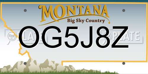 OG5J8Z Montana License Plate