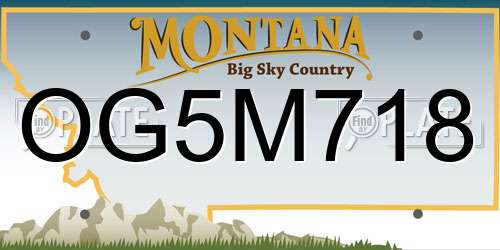 OG5M718 Montana License Plate