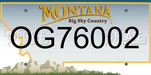 OG76002 Montana License Plate