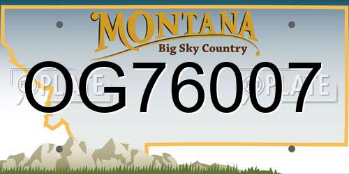 OG76007 Montana License Plate