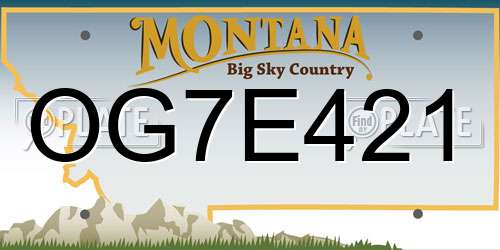 OG7E421 Montana License Plate