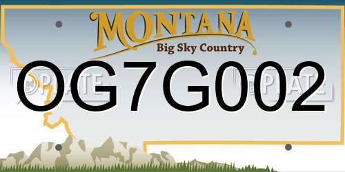OG7G002 Montana License Plate