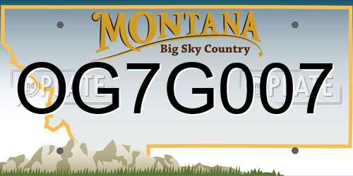 OG7G007 Montana License Plate