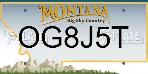 OG8J5T Montana License Plate