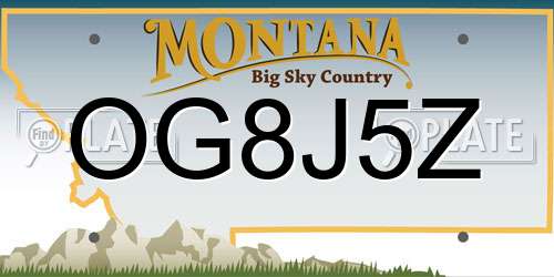 OG8J5Z Montana License Plate