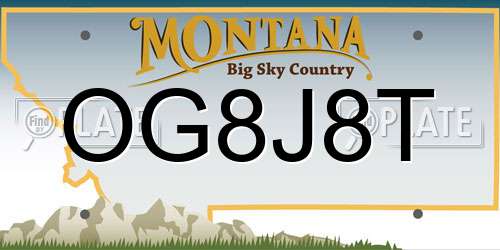 OG8J8T Montana License Plate