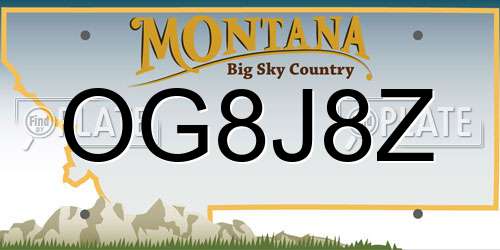 OG8J8Z Montana License Plate