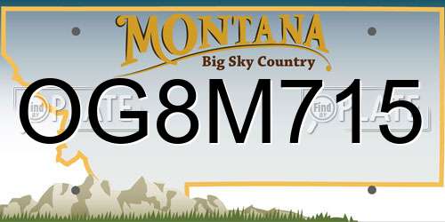 OG8M715 Montana License Plate