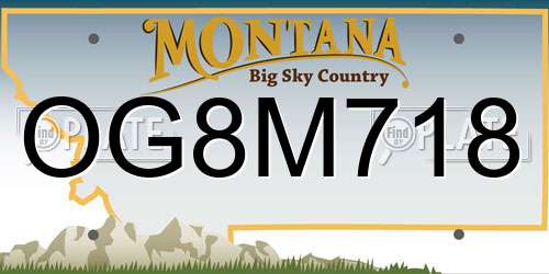 OG8M718 Montana License Plate