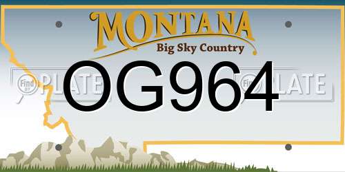 OG964 Montana License Plate