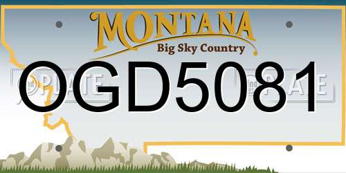 OGD5081 Montana License Plate