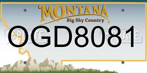 OGD8081 Montana License Plate
