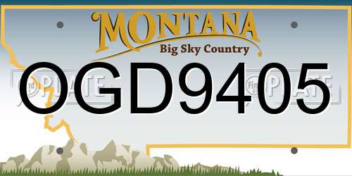 OGD9405 Montana License Plate