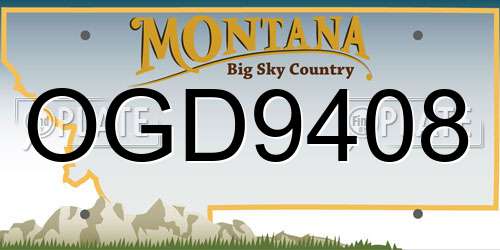 OGD9408 Montana License Plate
