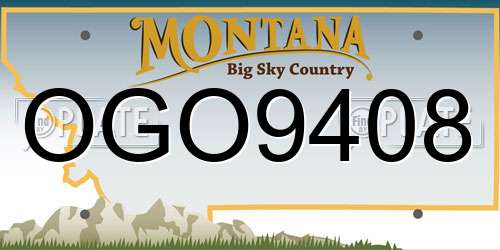 OGO9408 Montana License Plate