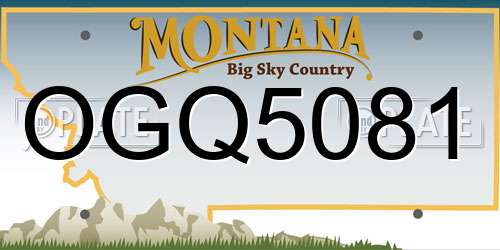 OGQ5081 Montana License Plate