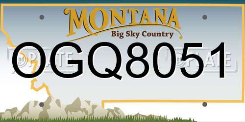 OGQ8051 Montana License Plate