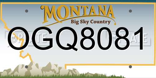OGQ8081 Montana License Plate