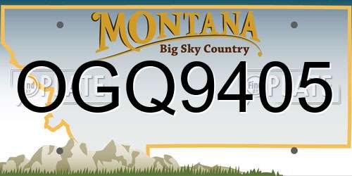 OGQ9405 Montana License Plate