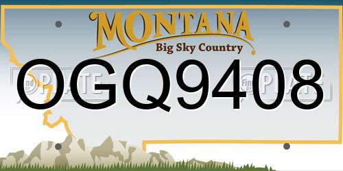 OGQ9408 Montana License Plate