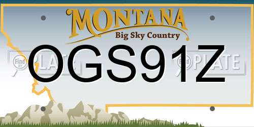 OGS91Z Montana License Plate