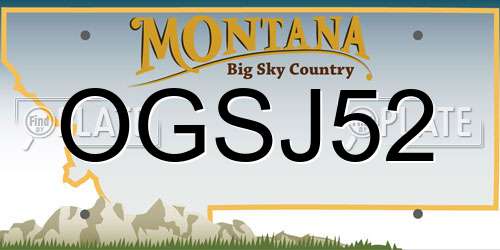 OGSJ52 Montana License Plate