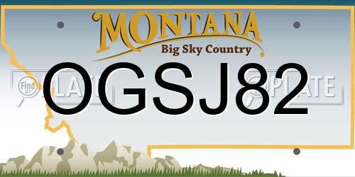 OGSJ82 Montana License Plate