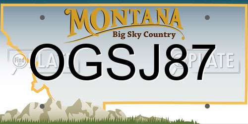 OGSJ87 Montana License Plate