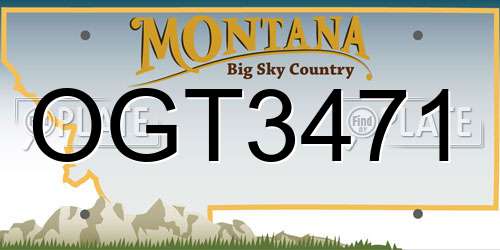 OGT3471 Montana License Plate