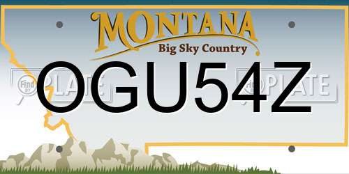 OGU54Z Montana License Plate