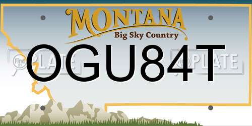 OGU84T Montana License Plate