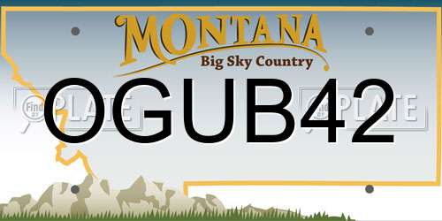 OGUB42 Montana License Plate