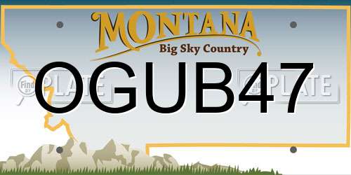 OGUB47 Montana License Plate
