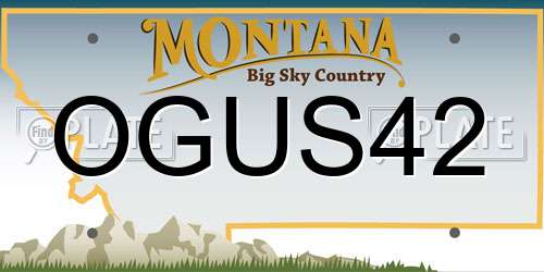 OGUS42 Montana License Plate