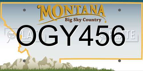 OGY456 Montana License Plate