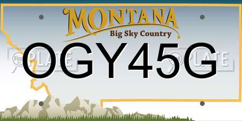 OGY45G Montana License Plate