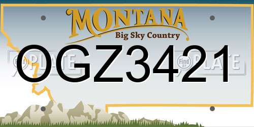 OGZ3421 Montana License Plate