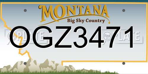 OGZ3471 Montana License Plate