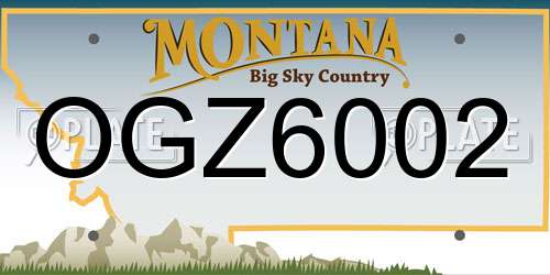 OGZ6002 Montana License Plate