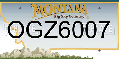 OGZ6007 Montana License Plate